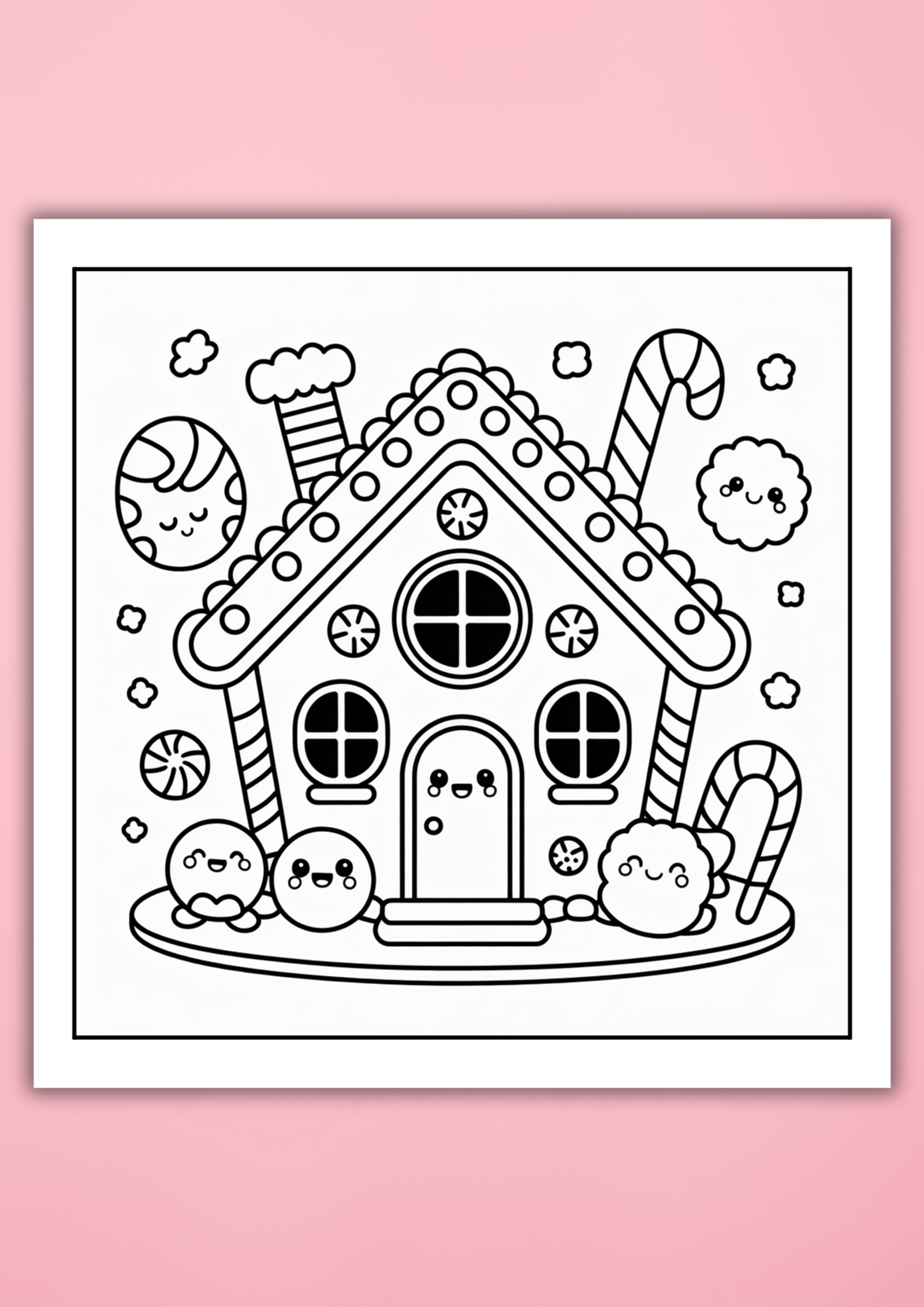 kawaii Christmas coloring pages