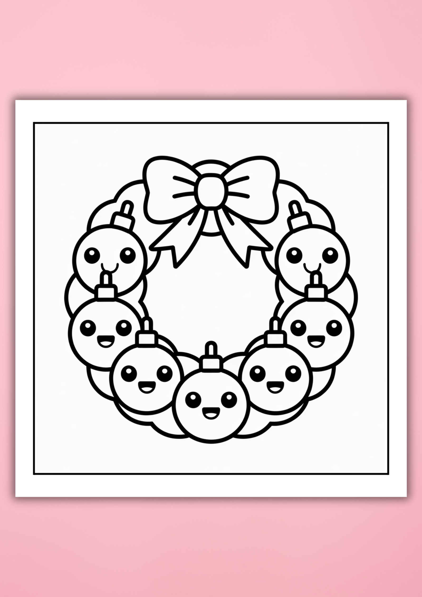 kawaii Christmas coloring pages