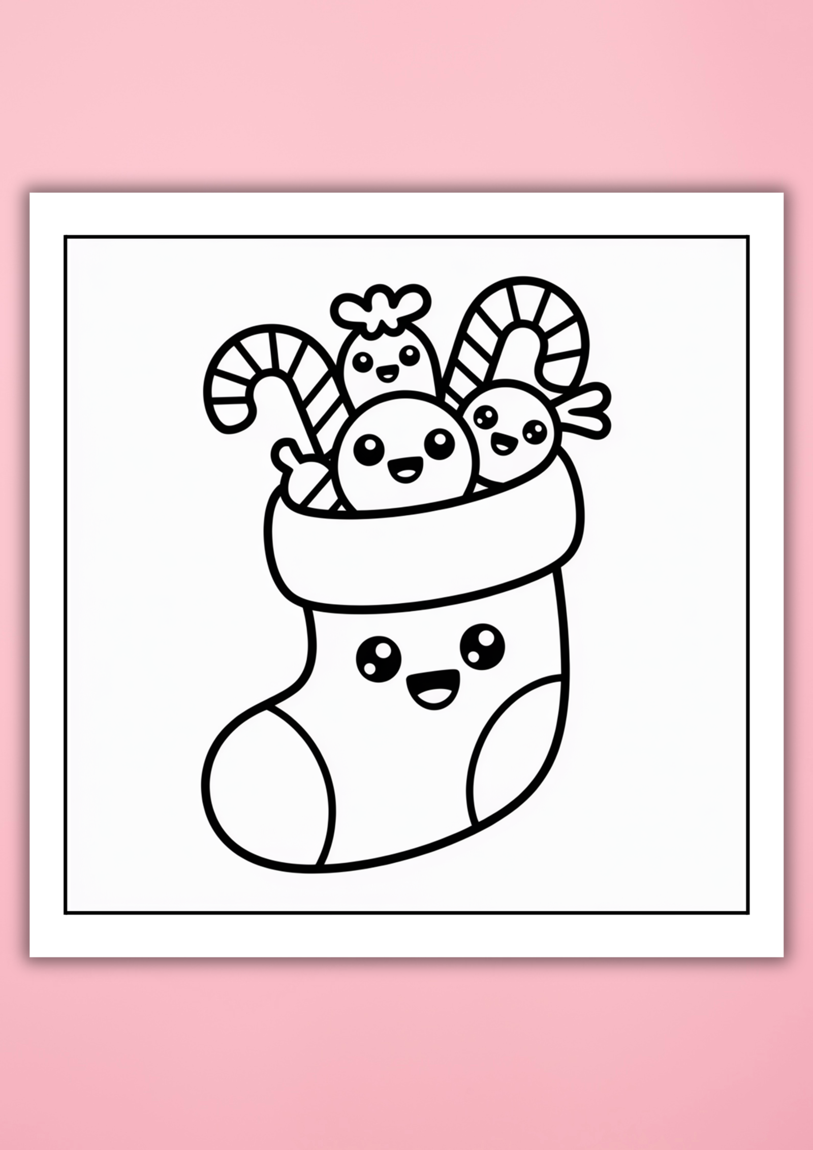 kawaii Christmas coloring pages