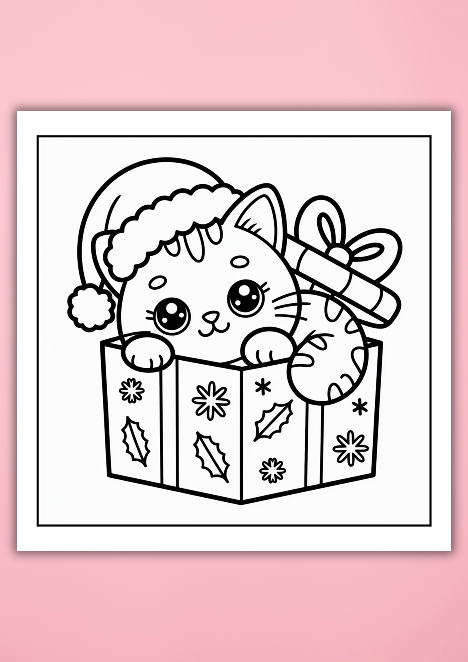 kawaii Christmas coloring pages