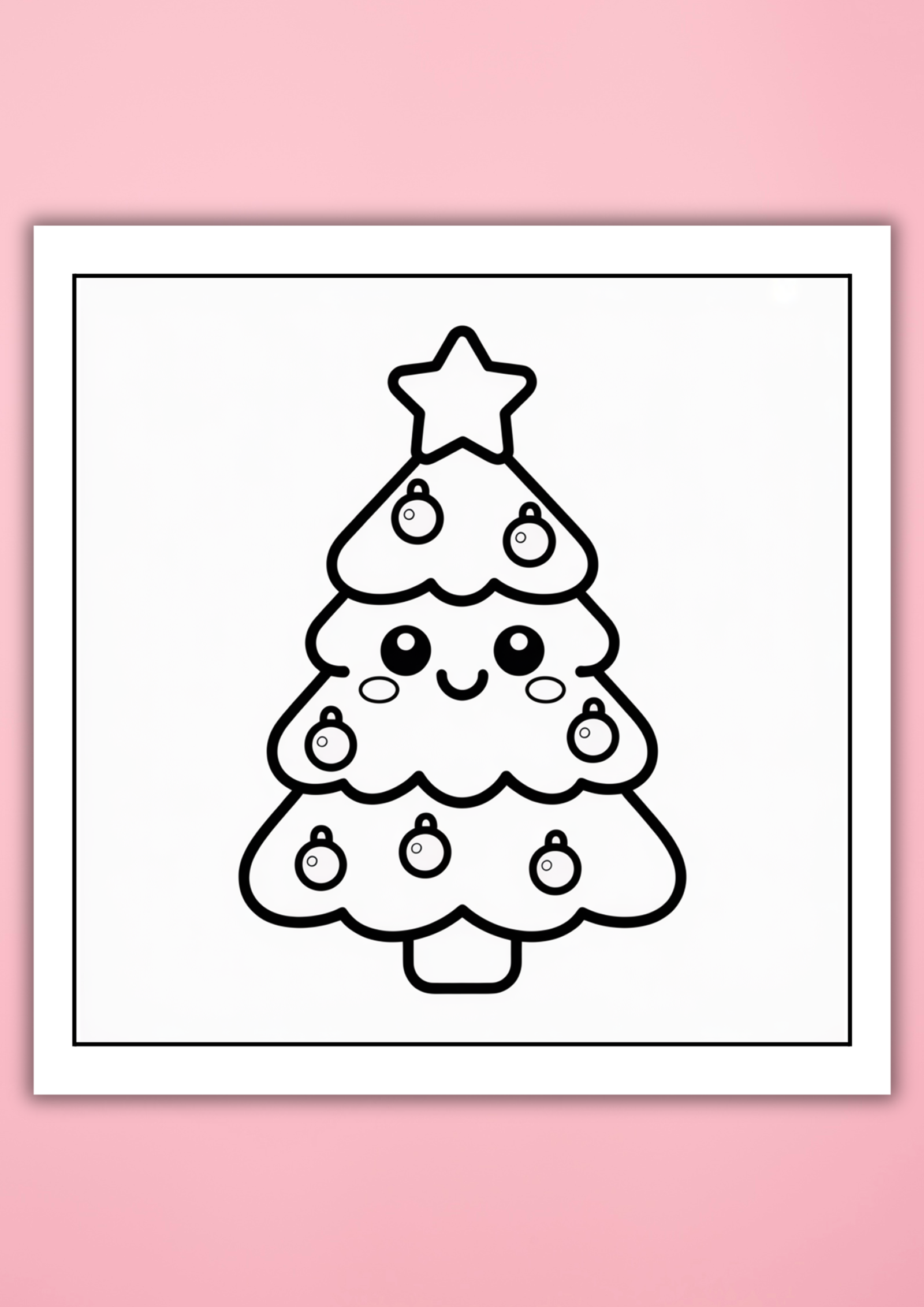kawaii Christmas coloring pages
