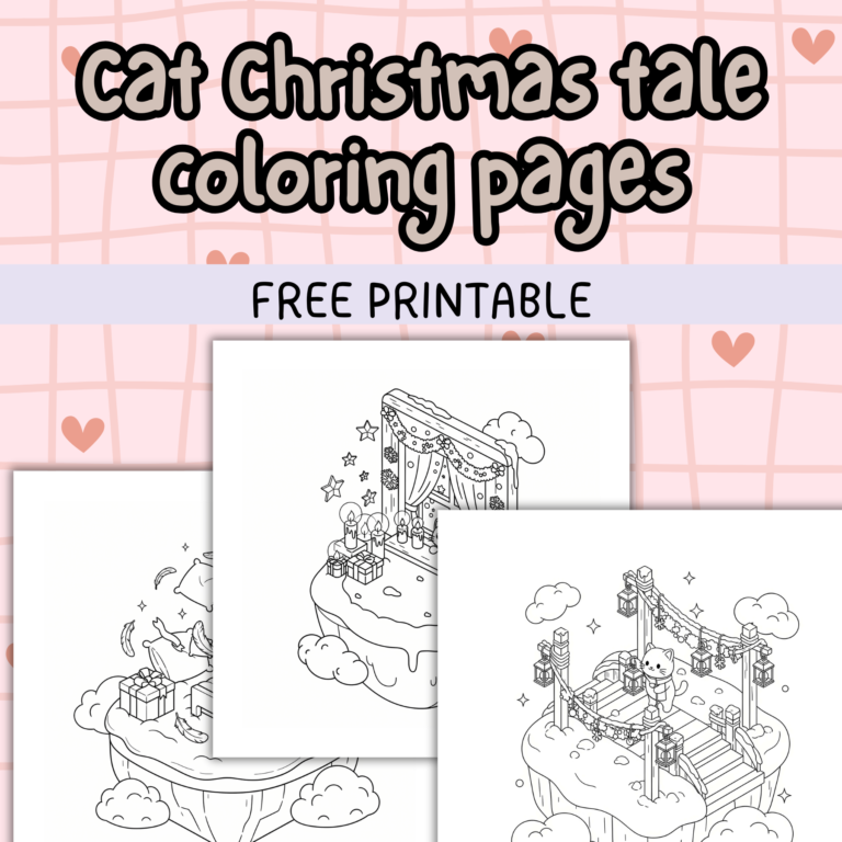 cat Christmas tale coloring pages