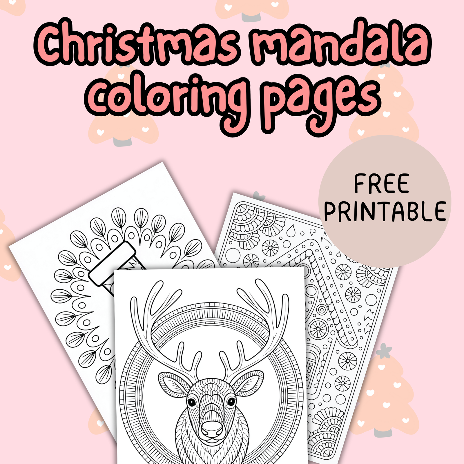 Christmas mandala coloring pages