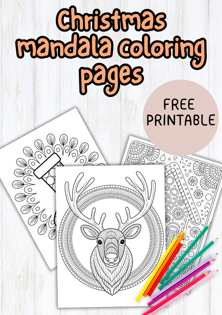 Christmas mandala coloring pages