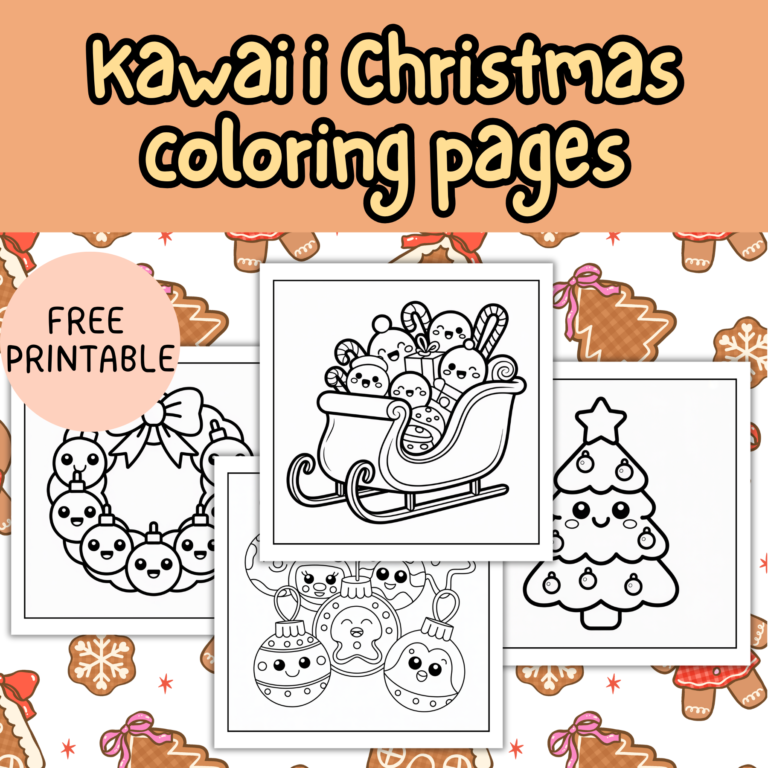 Kawaii christmas coloring pages