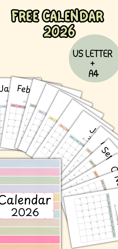 free 2026 printable calendar