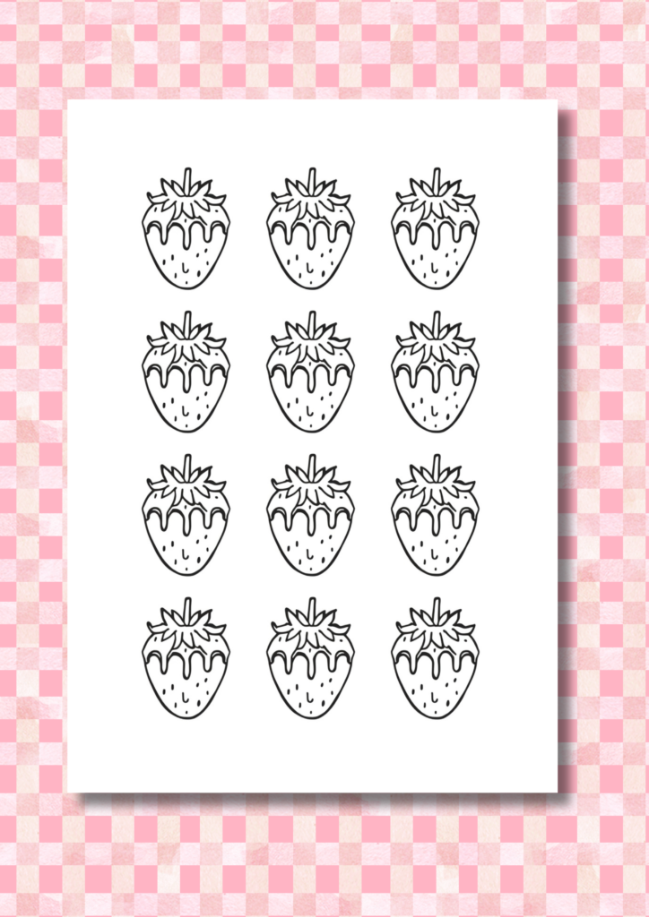 Chocolate and Strawberries Valentine coloring pages