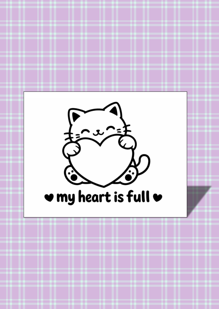 Kawaii Valentine affirmations coloring cards