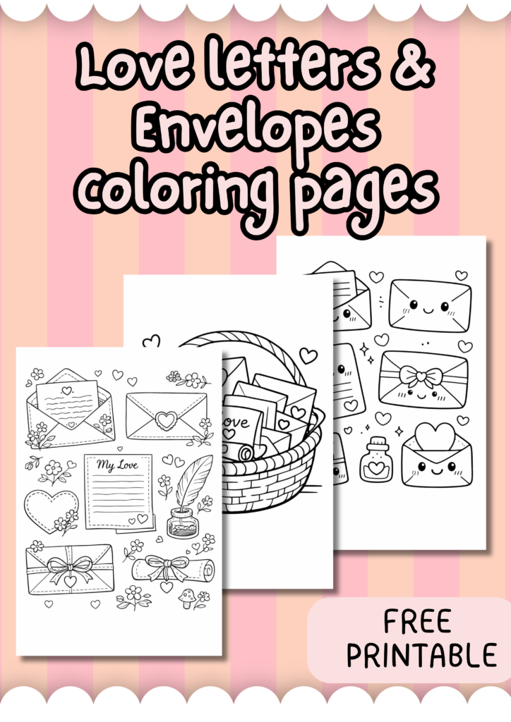 love letters and Envelopes coloring pages