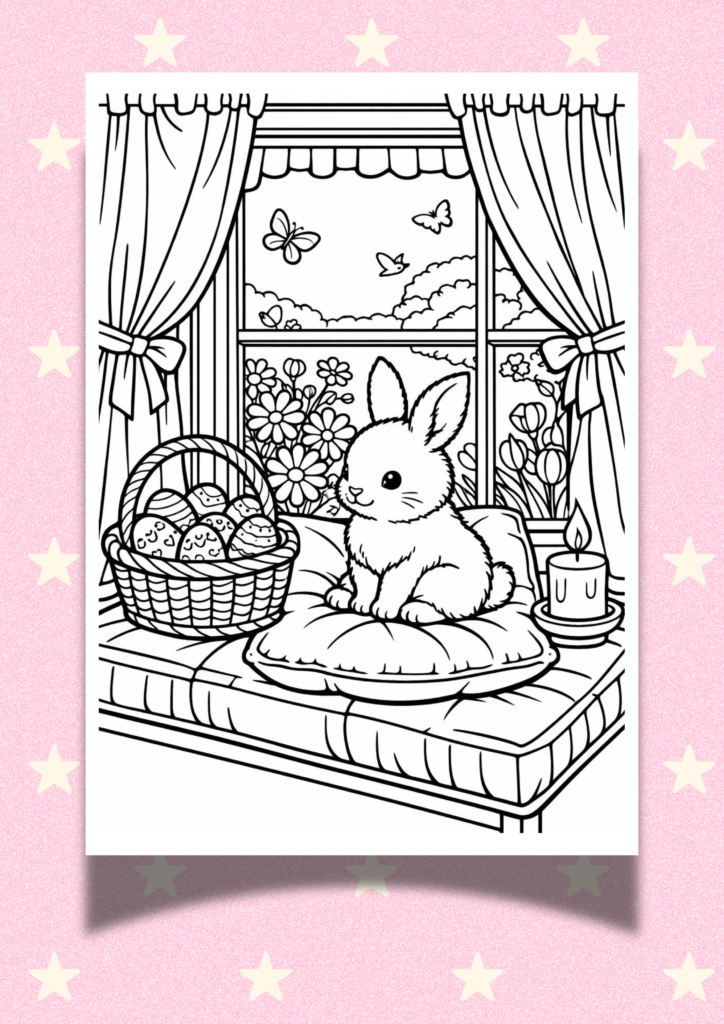 cozy spring corner coloring pages