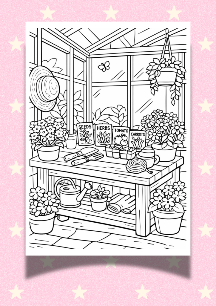 cozy spring corner coloring pages