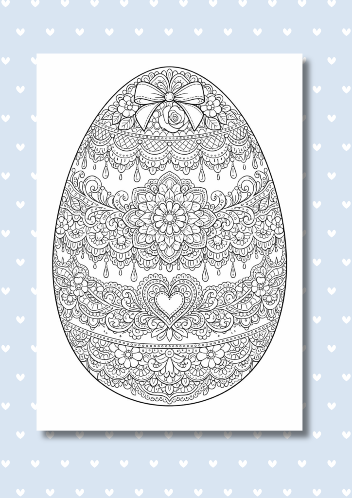 Easter egg mandala coloring pages