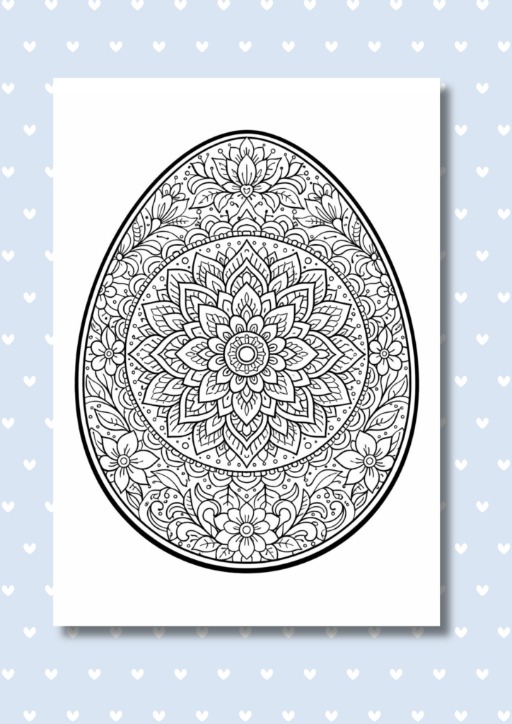 Easter egg mandala coloring pages