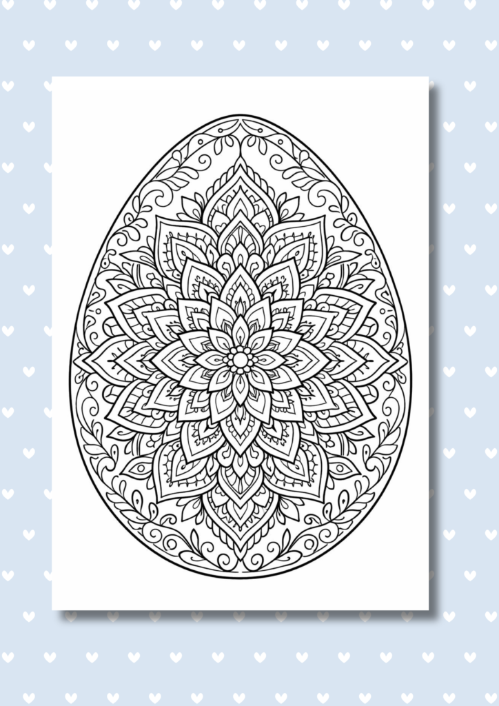 Easter egg mandala coloring pages