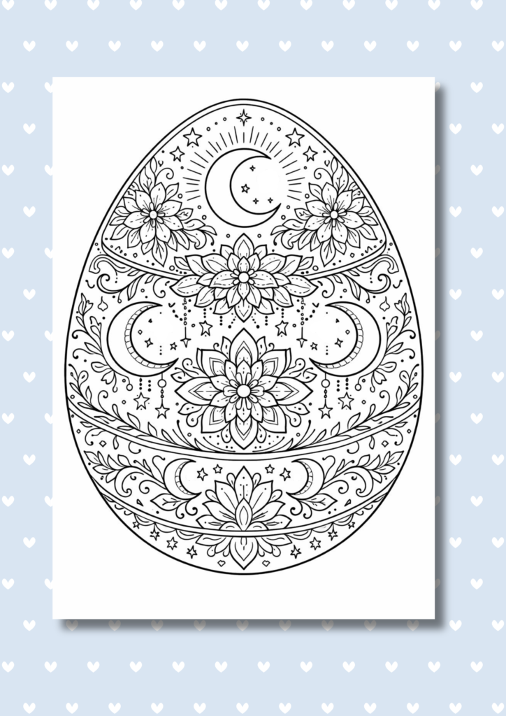 Easter egg mandala coloring pages