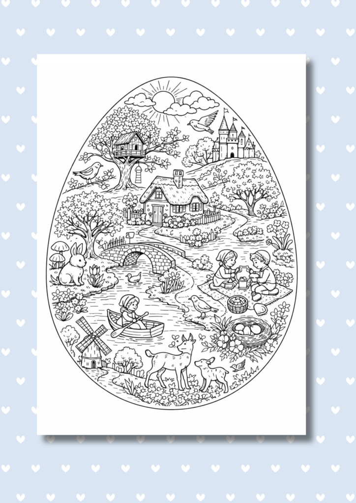 Easter egg mandala coloring pages