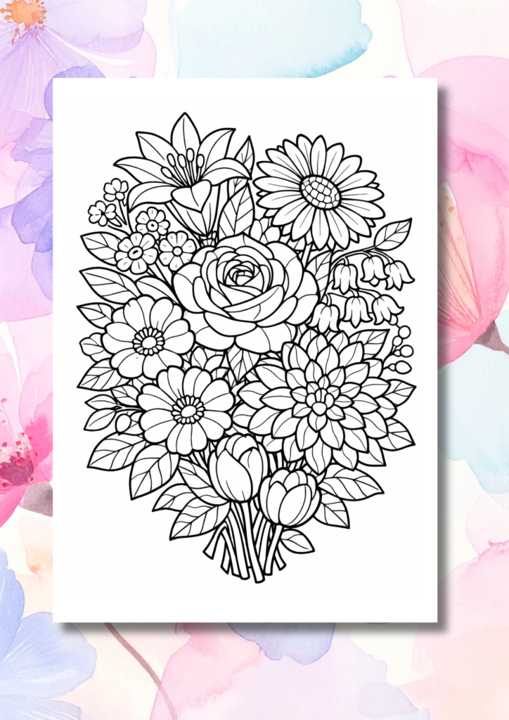 Printable flower and plant coloring pages