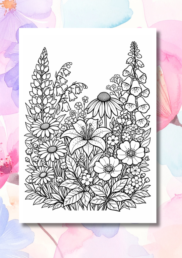 Printable flower and plant coloring pages