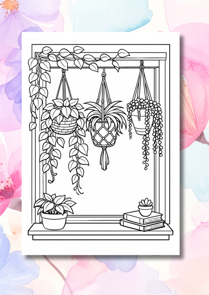 Printable flower and plant coloring pages