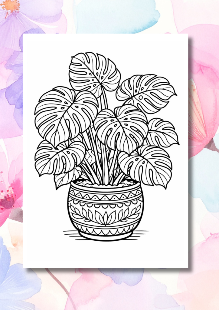 Printable flower and plant coloring pages