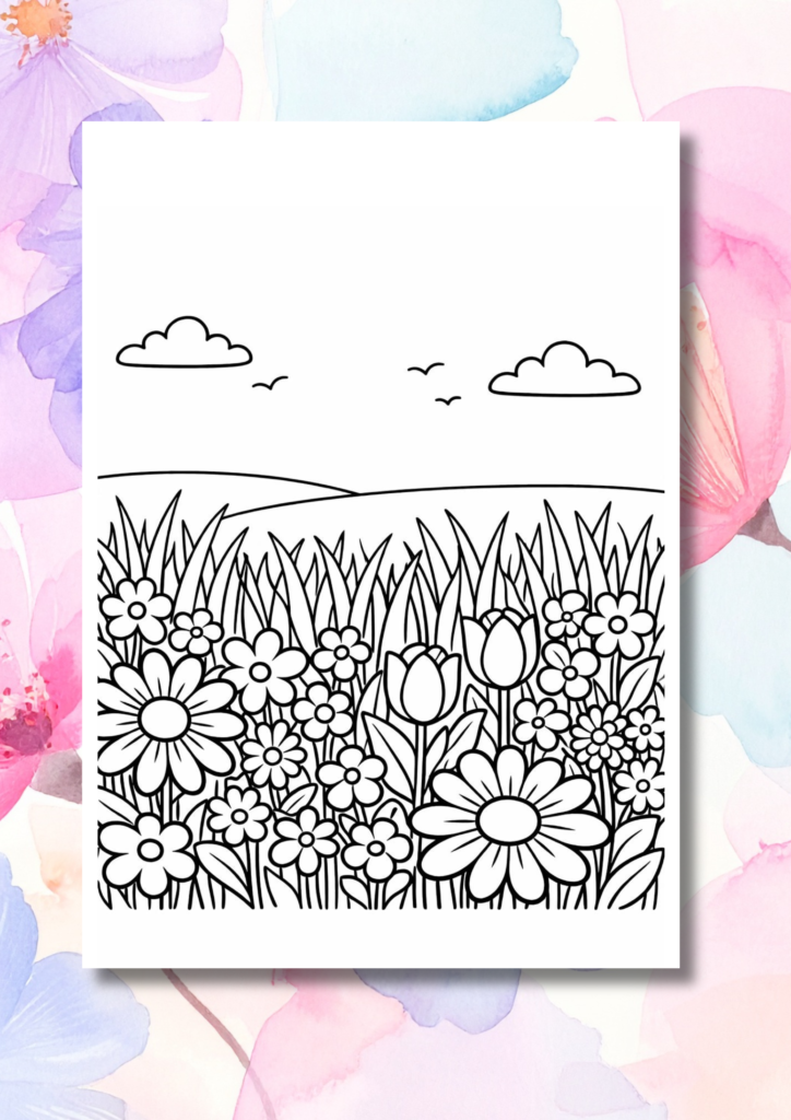Printable flower and plant coloring pages