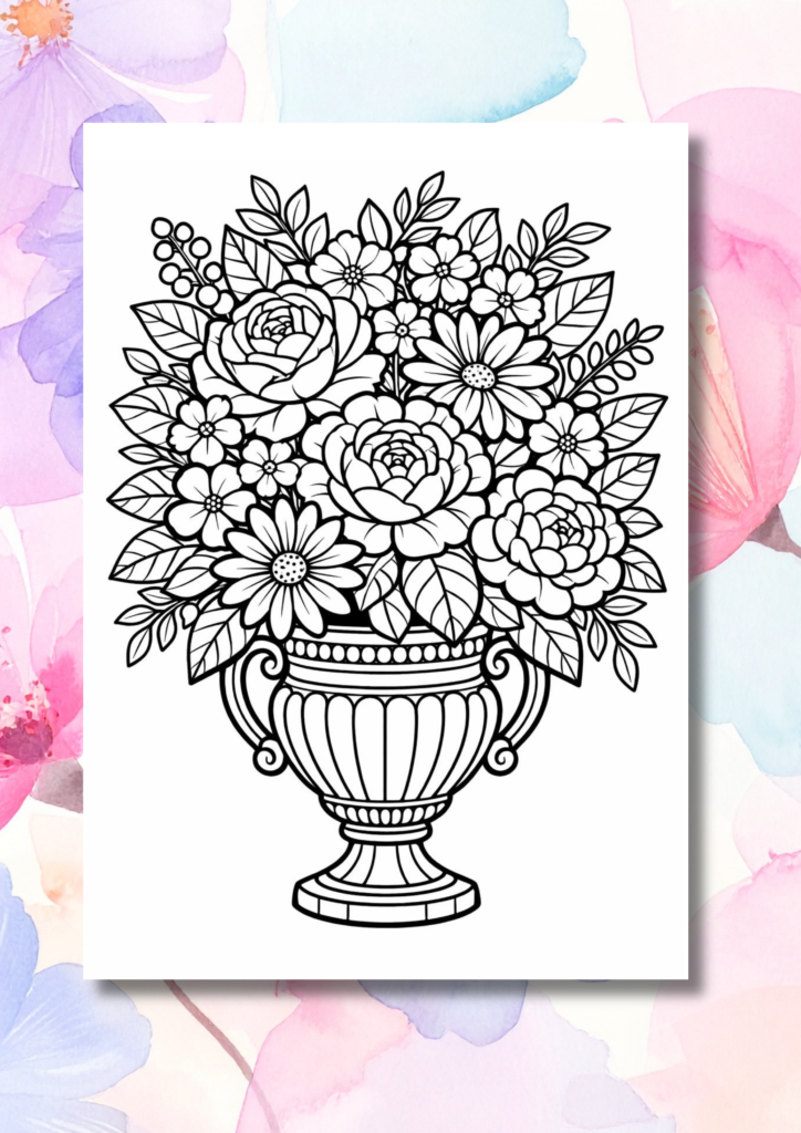 Printable flower and plant coloring pages