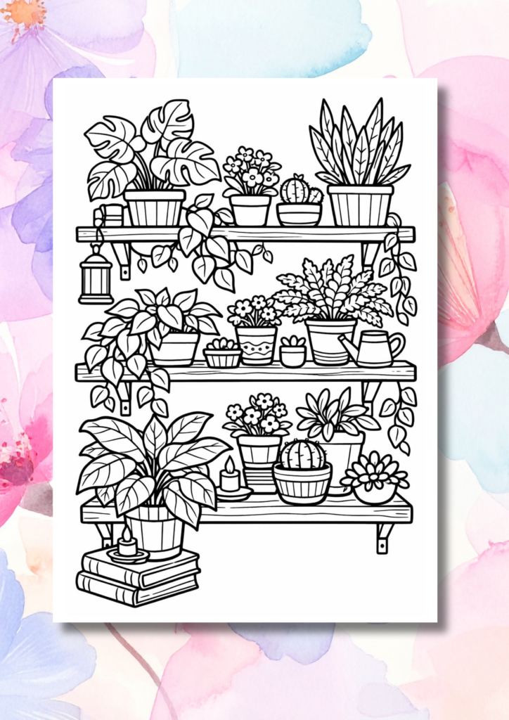 Printable flower and plant coloring pages