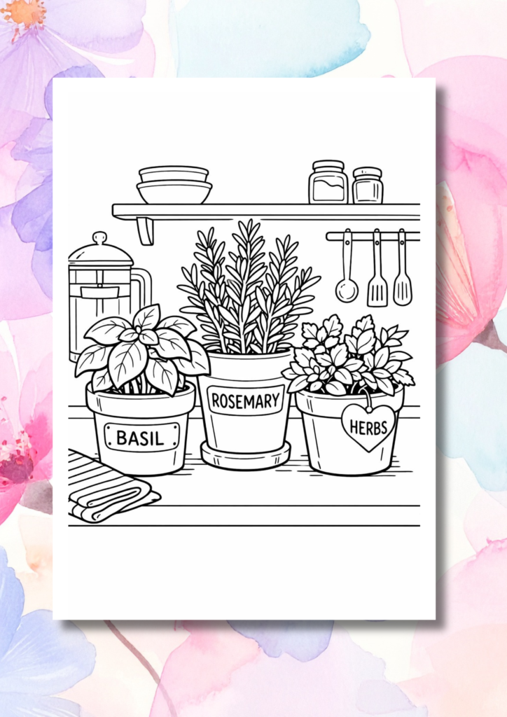 Printable flower and plant coloring pages