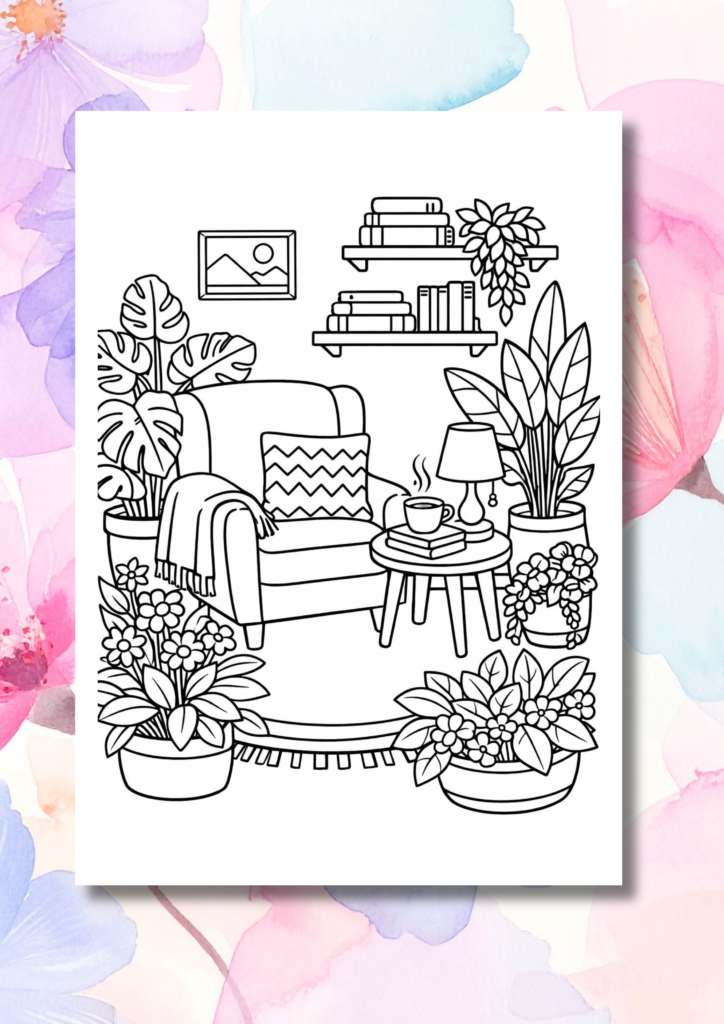 Printable flower and plant coloring pages