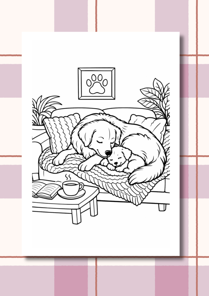 Cozy animal Mother’s Day coloring pages