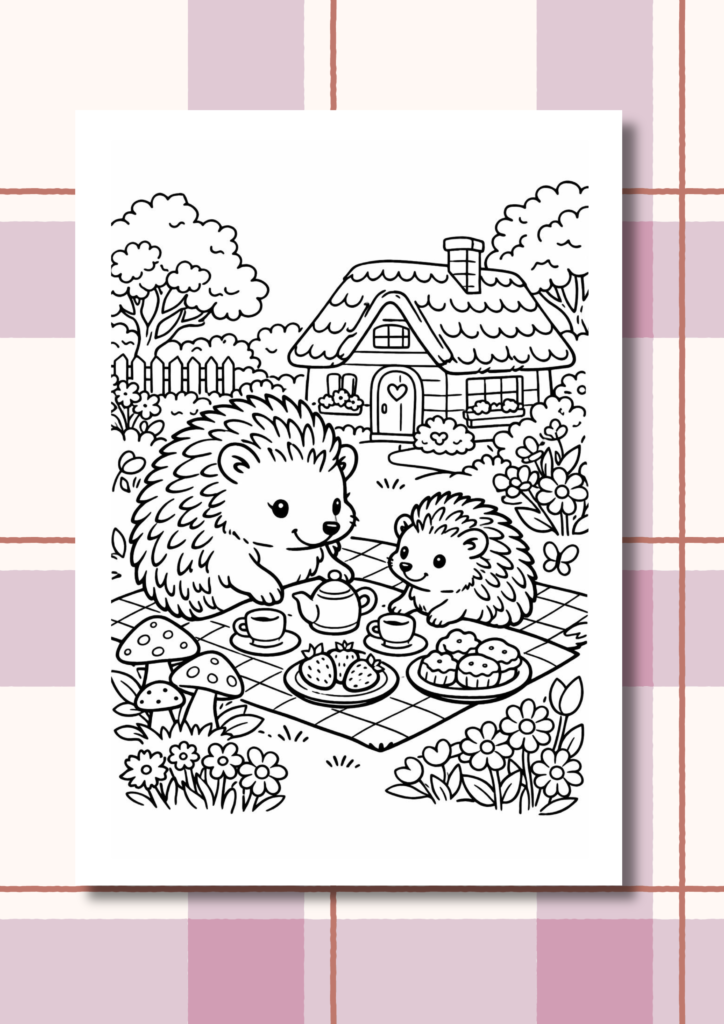 Cozy animal Mother’s Day coloring pages