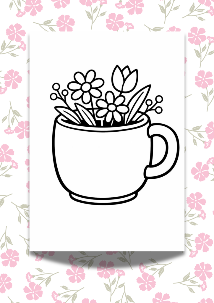 Bold and easy flower coloring pages