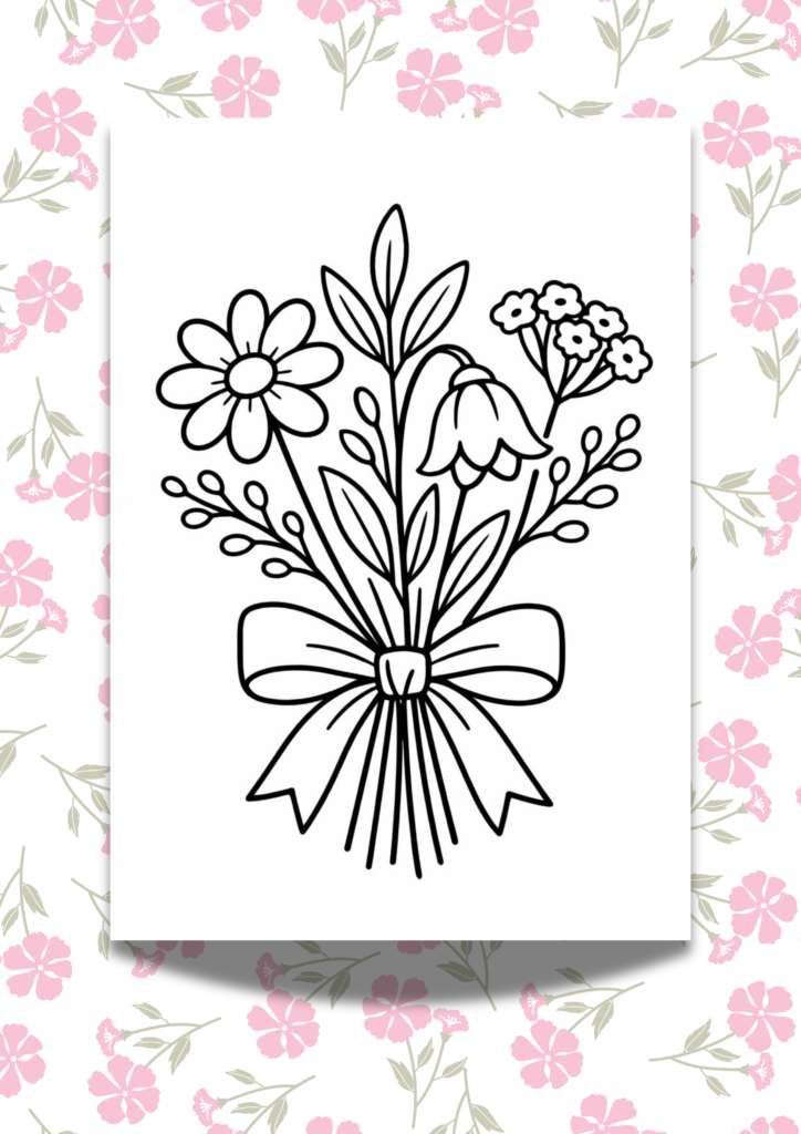 Bold and easy flower coloring pages