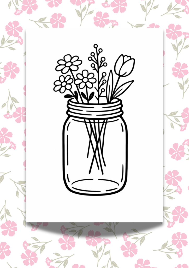 Bold and easy flower coloring pages