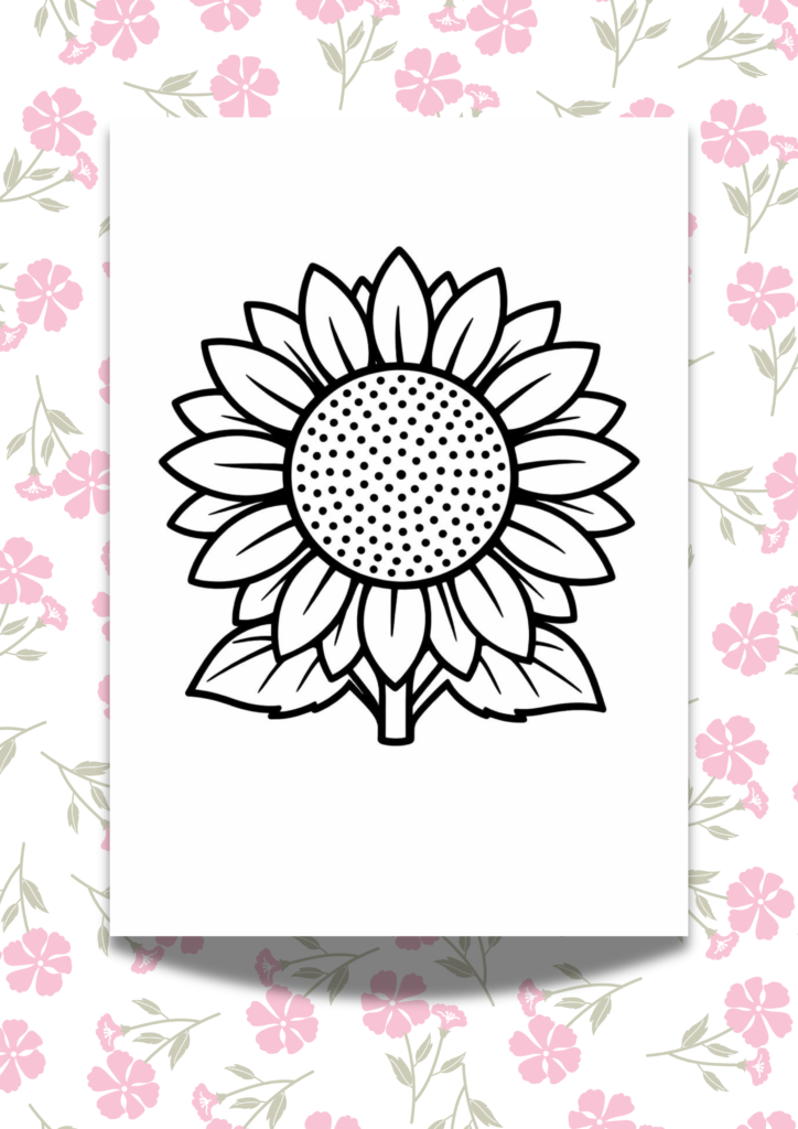 Bold and easy flower coloring pages