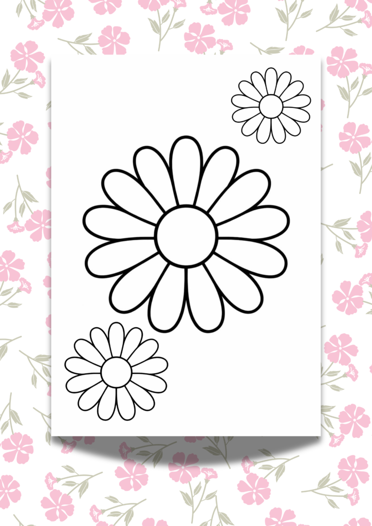 Bold and easy flower coloring pages