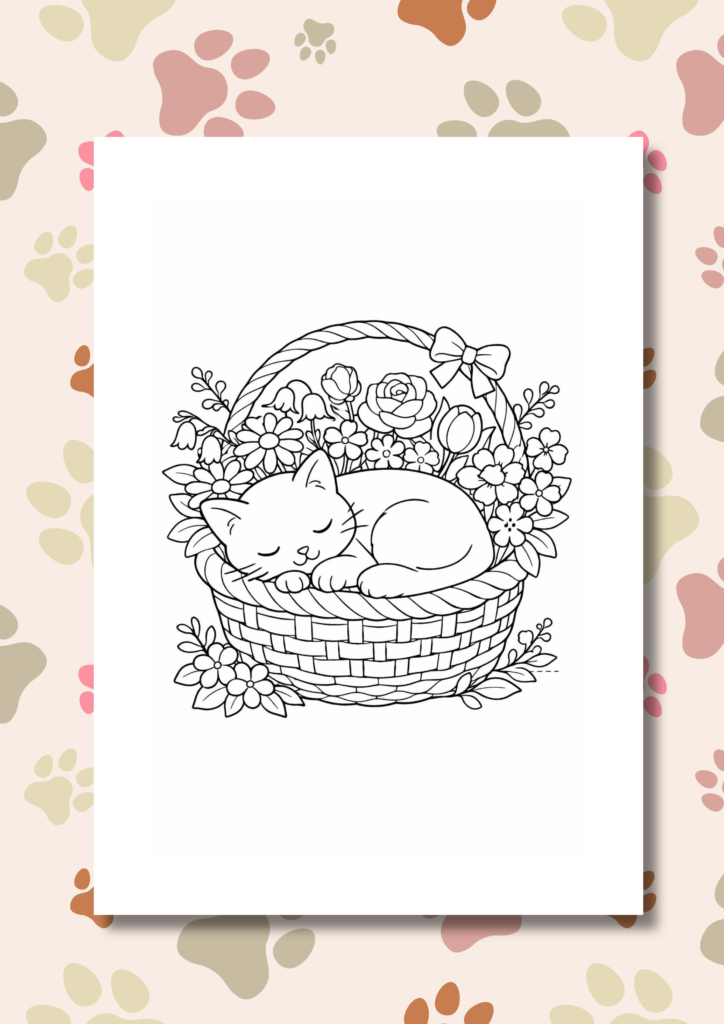 Cozy cat moments coloring pages