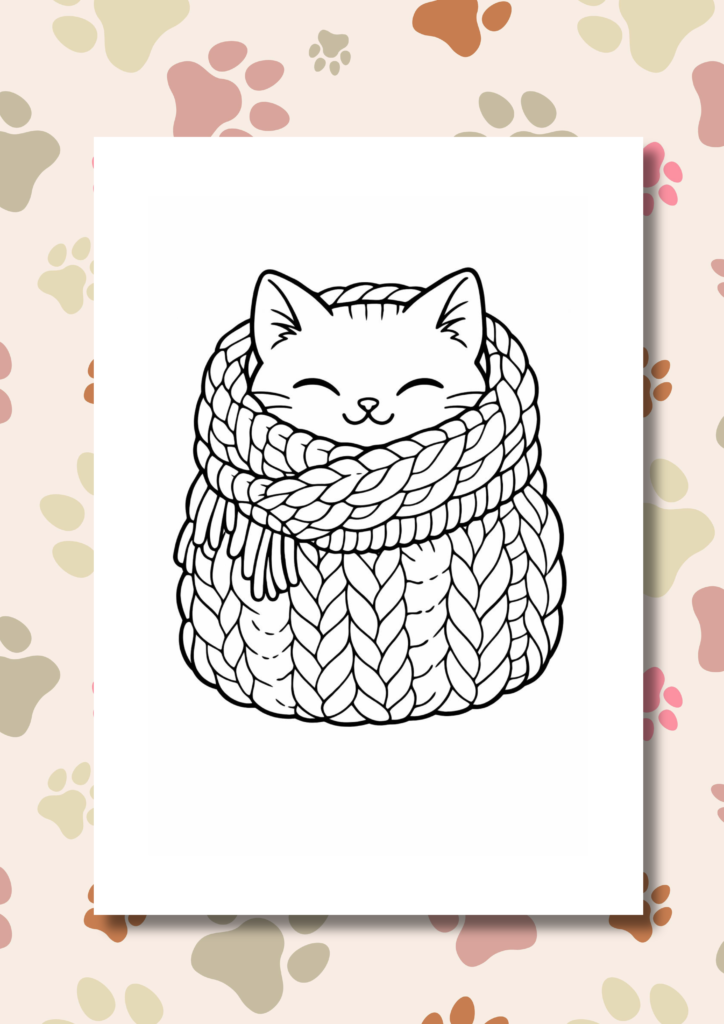 Cozy cat moments coloring pages