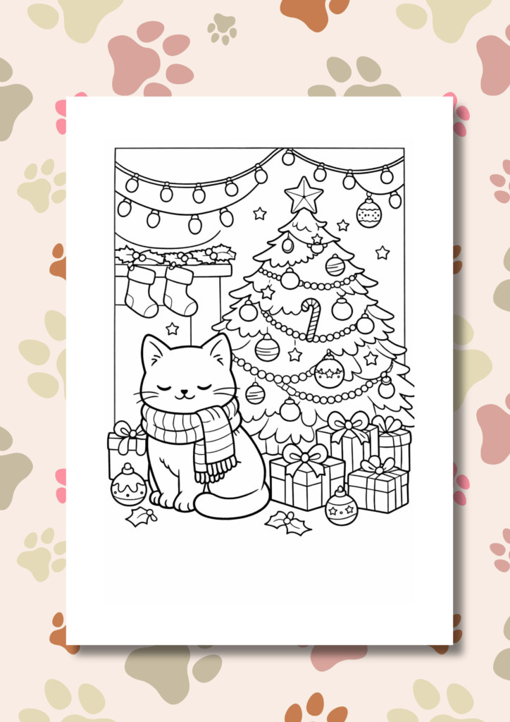 Cozy cat moments coloring pages