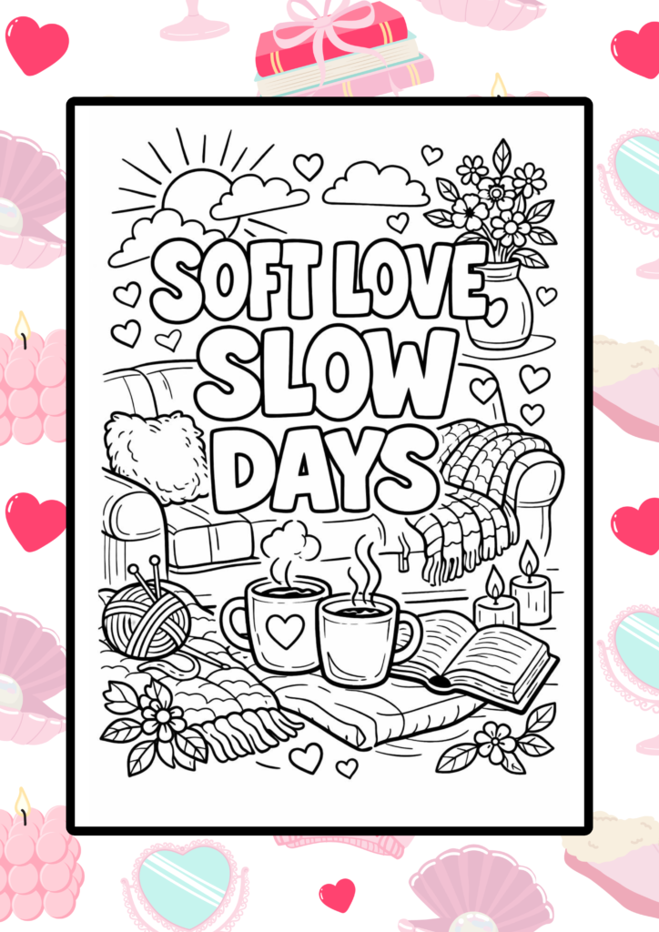 Cozy love quotes coloring pages