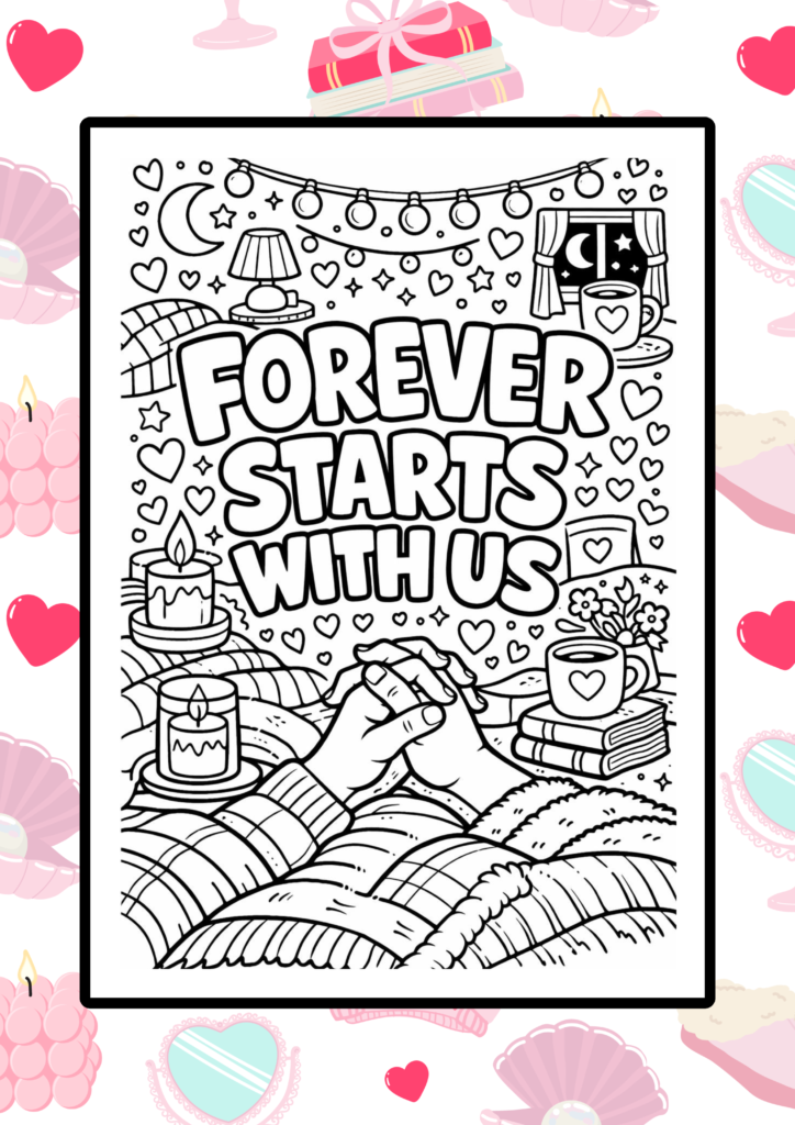 Cozy love quotes coloring pages