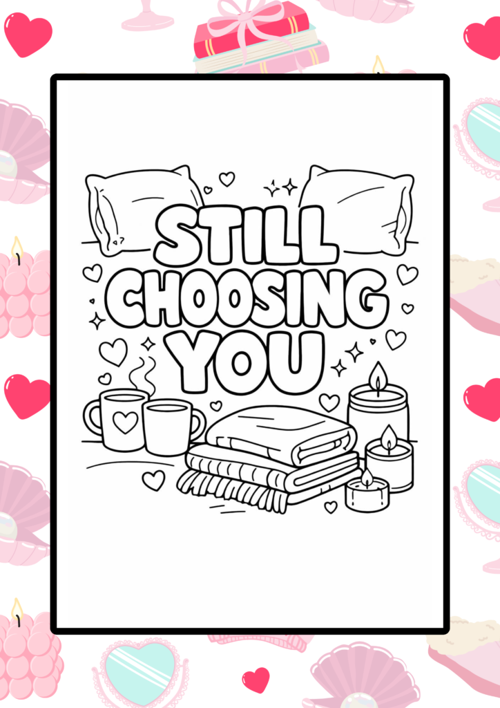 Cozy love quotes coloring pages