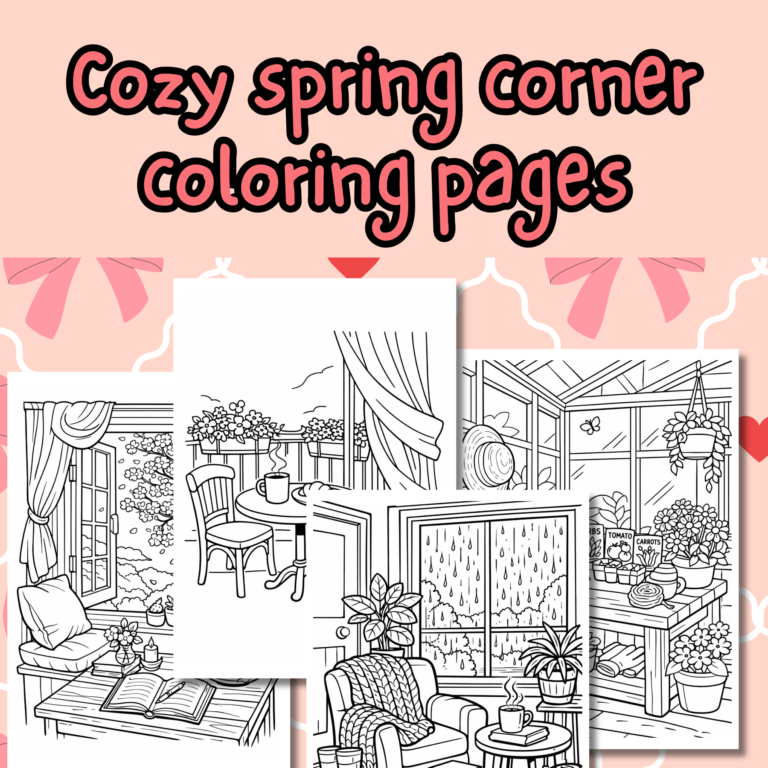 cozy spring corner coloring pages