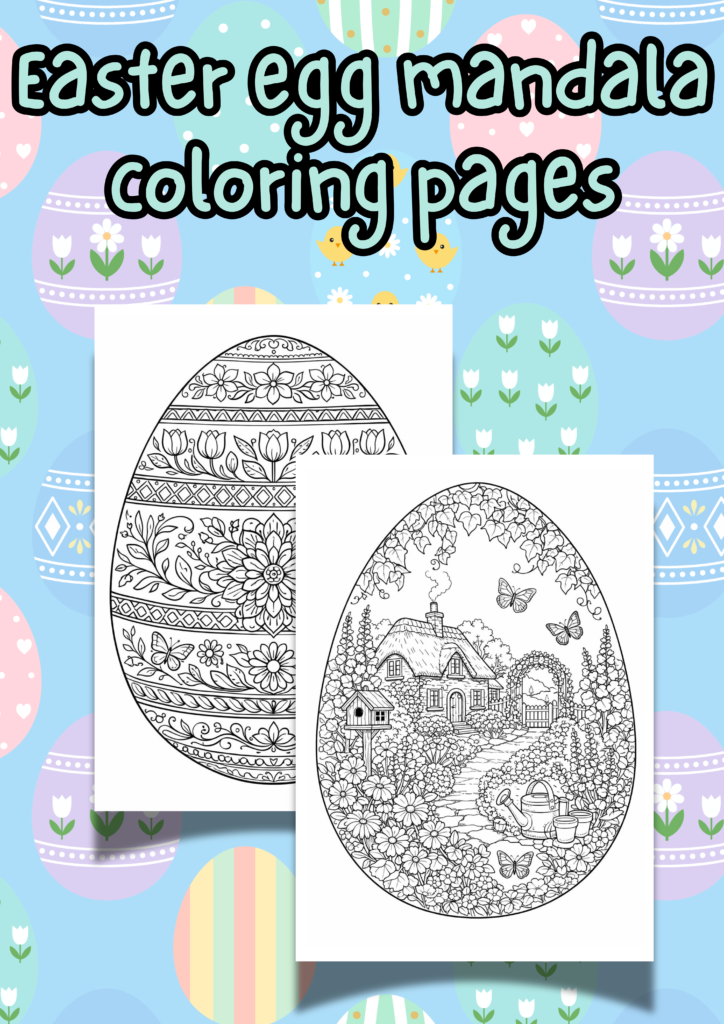 Easter egg mandala coloring pages