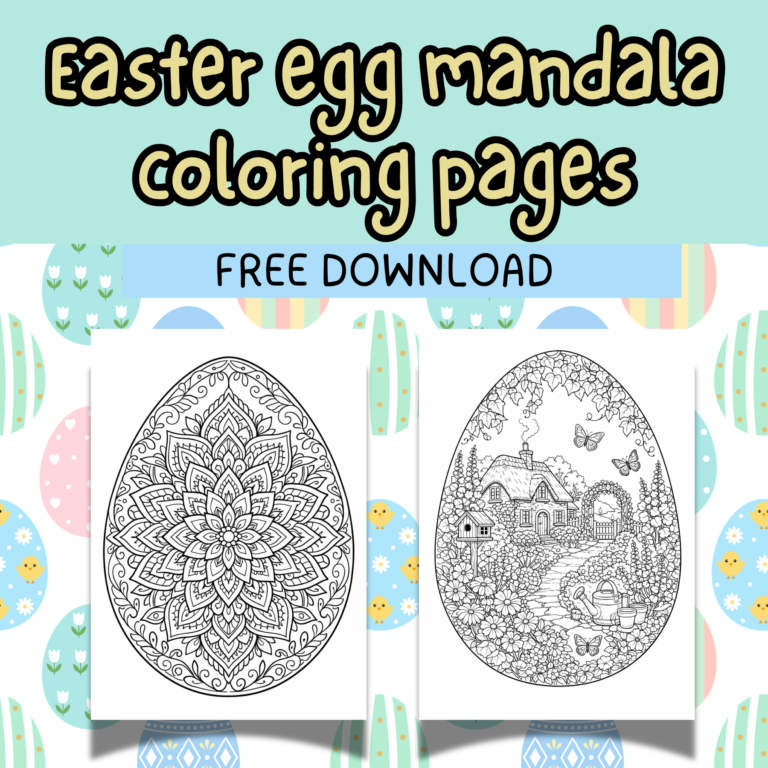 Easter egg mandala coloring pages