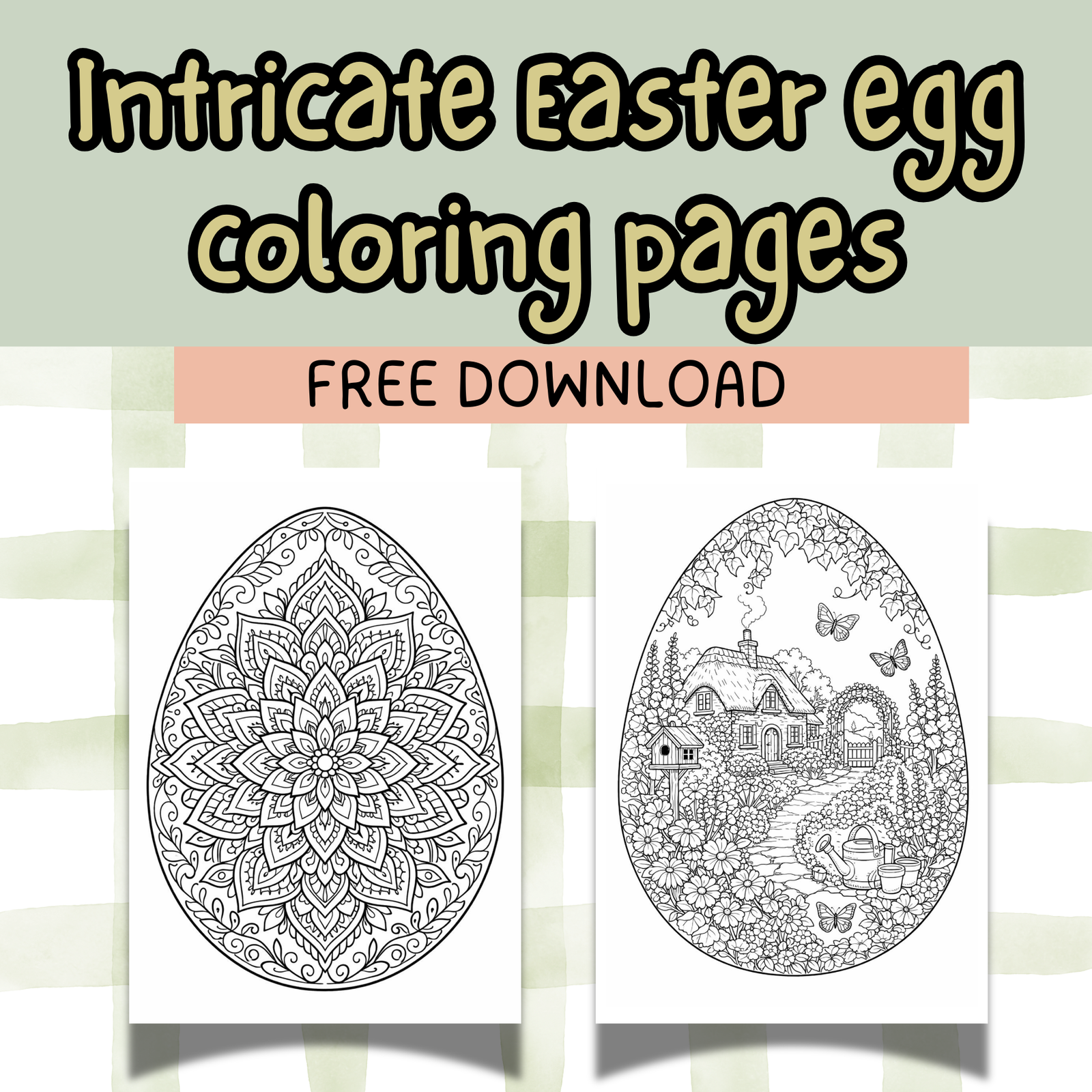 Intricate Easter egg coloring pages