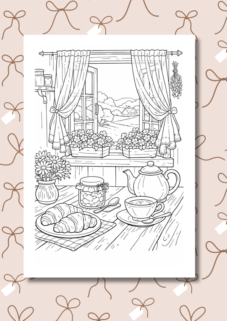 cottage spring coloring pages