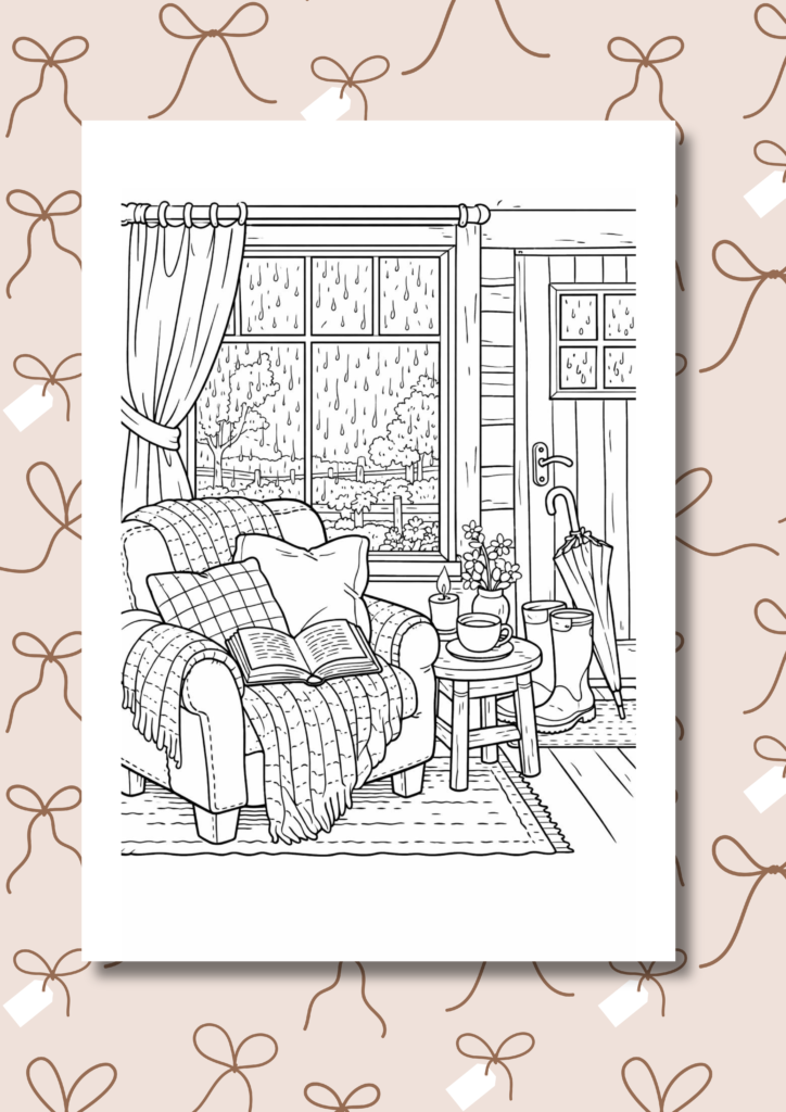 cottage spring coloring pages