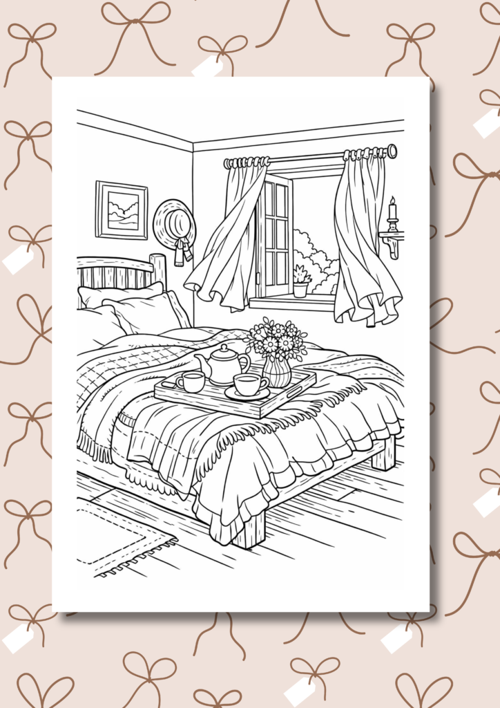 cottage spring coloring pages