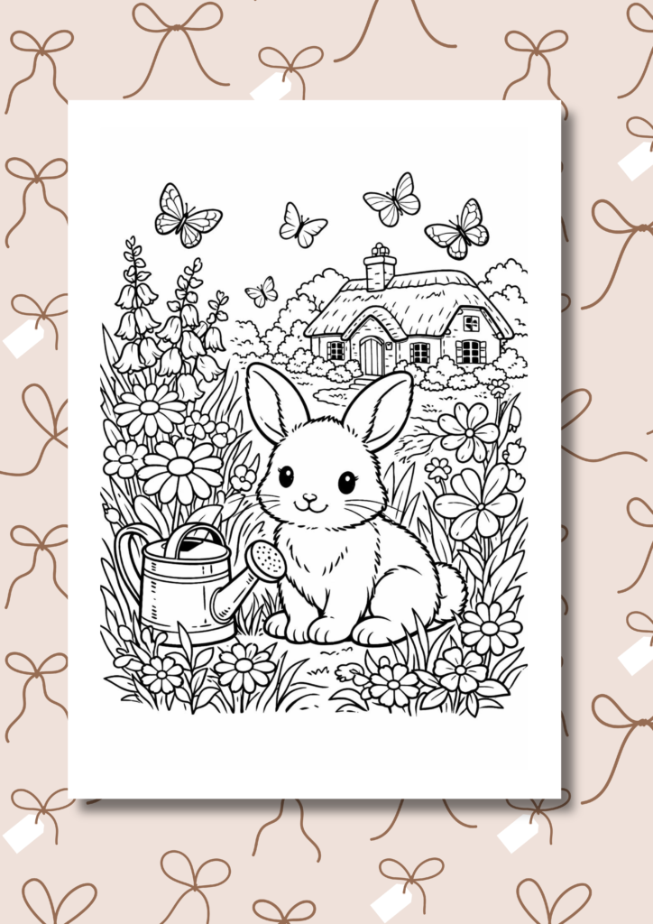 cottage spring coloring pages
